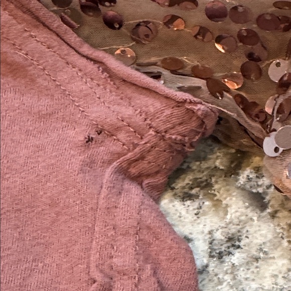 Free People | Celine Tee Sequin Embellished Long Sleeve in Lavender Size XL - Picture 9 of 16